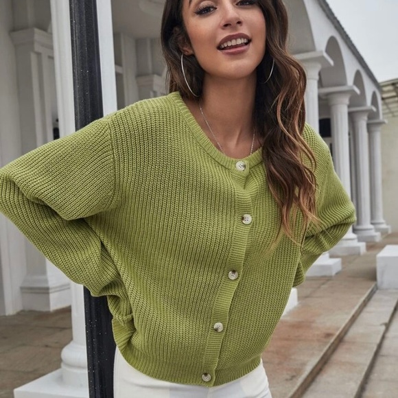 Button placket solid cardigan - Picture 5 of 5